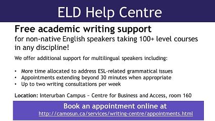 ELD Help Centre - Free academic writing support